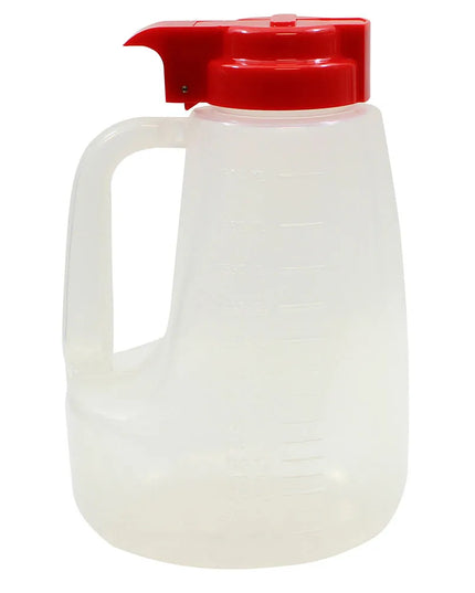 Bình Đựng Siro Chống Nhỏ Giọt Tablecraft PP64R Option™ Tròn 1.9 l - Nhựa Polypropylene, Nắp Nhựa Đỏ