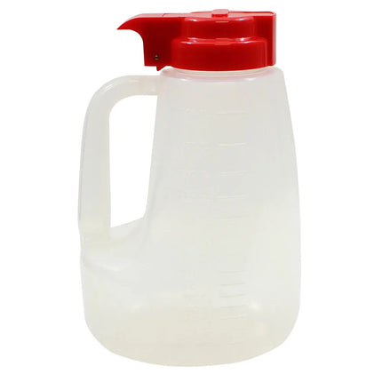 Bình Đựng Siro Chống Nhỏ Giọt Tablecraft PP64R Option™ Tròn 1.9 l - Nhựa Polypropylene, Nắp Nhựa Đỏ