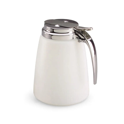 Bình Đựng Siro Chống Nhỏ Giọt Vollrath 2748 Dripcut® Trụ Tròn 1.4 l - Nhựa Polyethylene Trắng, Nắp Mạ Chrome