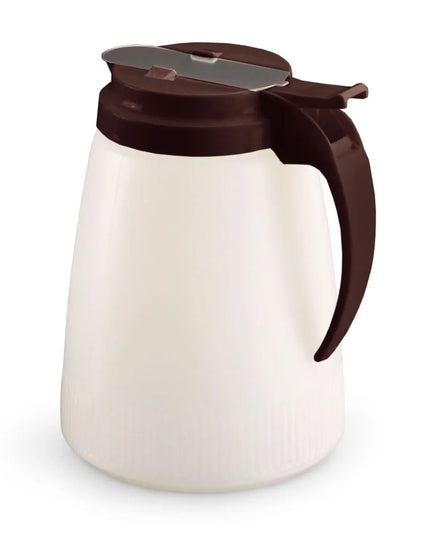 Bình Đựng Siro Chống Nhỏ Giọt Vollrath 4748-01 Dripcut® Trụ Tròn 1.4 l - Nhựa Polyethylene Trắng, Nắp Nhựa Nâu