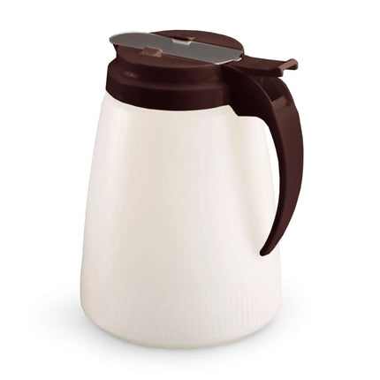Bình Đựng Siro Chống Nhỏ Giọt Vollrath 4748-01 Dripcut® Trụ Tròn 1.4 l - Nhựa Polyethylene Trắng, Nắp Nhựa Nâu