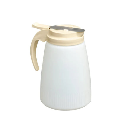Bình Đựng Siro Chống Nhỏ Giọt Vollrath 632-18 Dripcut® Cafe Color Trụ Tròn 946 ml - Nhựa Polyethylene Trắng, Nắp Nhựa Almond