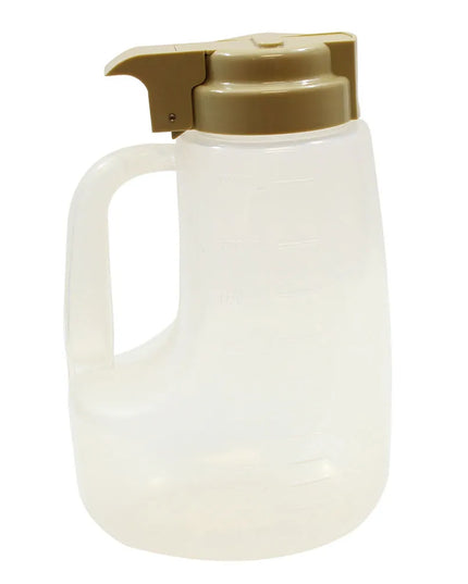 Bình Đựng Sốt Dạng Tròn Tablecraft PP48BE Option™ 1419 ml - Nhựa Polypropylene, Nắp Nhựa Beige