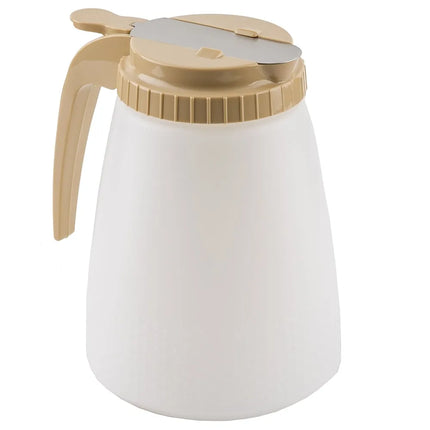Bình Đựng Syrup Chống Nhỏ Giọt Đa Năng Tablecraft 748A Hình Trụ 1.4 l - Polyethylene Trắng, Nắp ABS Almond