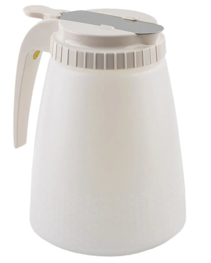 Bình Đựng Syrup Chống Nhỏ Giọt Đa Năng Tablecraft 748W Hình Trụ 1.4 l - Polyethylene Trắng, Nắp ABS Trắng