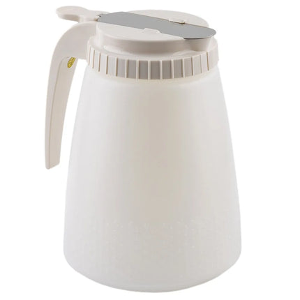 Bình Đựng Syrup Chống Nhỏ Giọt Đa Năng Tablecraft 748W Hình Trụ 1.4 l - Polyethylene Trắng, Nắp ABS Trắng