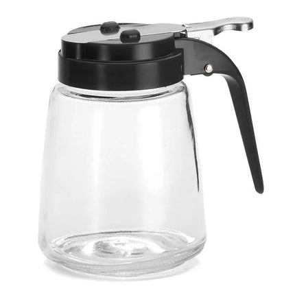 Bình Đựng Syrup Chống Nhỏ Giọt Tablecraft 1371BK Hình Trụ 355 ml - Thủy Tinh, Nắp ABS Đen