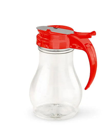 Bình Đựng Syrup Chống Nhỏ Giọt Vollrath 1414-02 Dripcut® Hình Giọt Nước 473 ml - Polycarbonate, Nắp Nhựa Đỏ