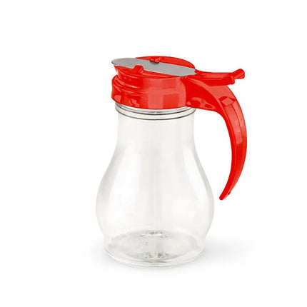 Bình Đựng Syrup Chống Nhỏ Giọt Vollrath 1414-02 Dripcut® Hình Giọt Nước 473 ml - Polycarbonate, Nắp Nhựa Đỏ