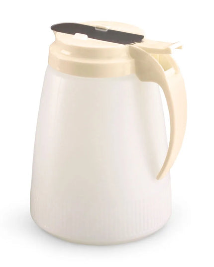 Bình Đựng Syrup Chống Nhỏ Giọt Vollrath 4748-18 Dripcut® Hình Trụ 1.4 l - Polyethylene Trắng, Nắp Nhựa Almond