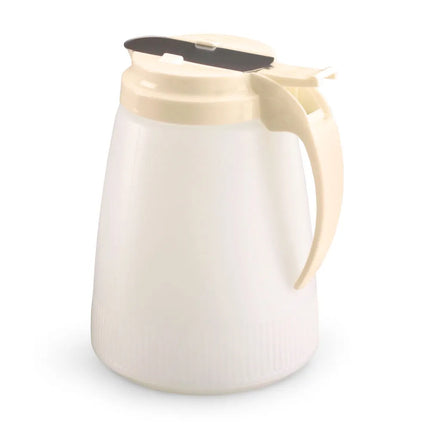 Bình Đựng Syrup Chống Nhỏ Giọt Vollrath 4748-18 Dripcut® Hình Trụ 1.4 l - Polyethylene Trắng, Nắp Nhựa Almond