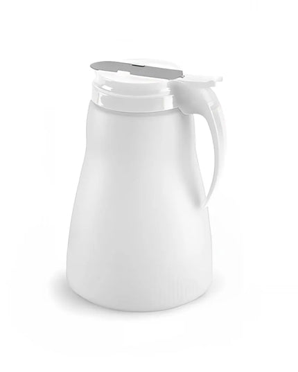 Bình Đựng Syrup Chống Nhỏ Giọt Vollrath 4864-05 Dripcut® Hình Trụ 1.9 l - Polyethylene Trắng, Nắp Nhựa Trắng
