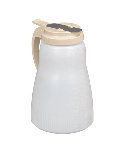 Bình Đựng Syrup Chống Nhỏ Giọt Vollrath 4864-18 Dripcut® Hình Trụ 1.9 l - Polyethylene Trắng, Nắp Nhựa Almond