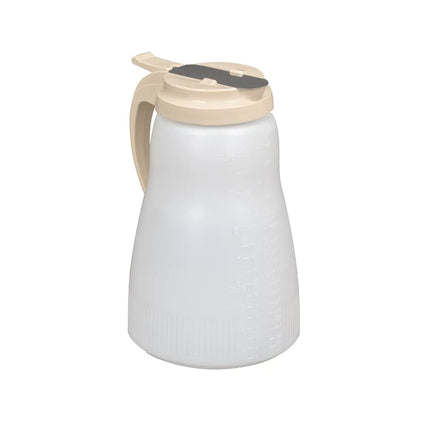 Bình Đựng Syrup Chống Nhỏ Giọt Vollrath 4864-18 Dripcut® Hình Trụ 1.9 l - Polyethylene Trắng, Nắp Nhựa Almond