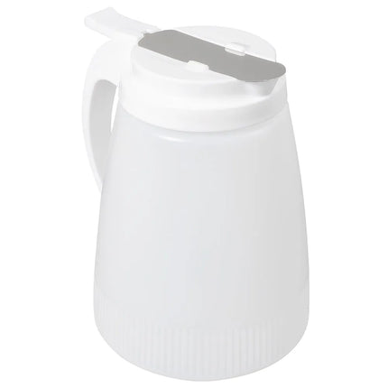 Bình Đựng Syrup Chống Nhỏ Giọt Winco PSUD-48 Hình Trụ 1.4 l - Nhựa Trắng, Nắp Nhựa Trắng