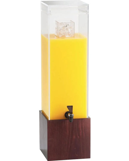 Bình Đựng Thức Uống Cal-Mil 1527-3-52 11.4 lít Ống Đá Làm Lạnh - Bình Nhựa, Đế Gỗ Tối Màu