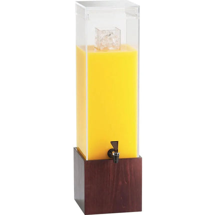 Bình Đựng Thức Uống Cal-Mil 1527-3-52 11.4 lít Ống Đá Làm Lạnh - Bình Nhựa, Đế Gỗ Tối Màu