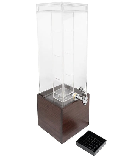 Bình Đựng Thức Uống Cal-Mil 1527-3INF-52 11.4 lít Ngăn Trái Cây - Bình Nhựa, Đế Gỗ Tối Màu