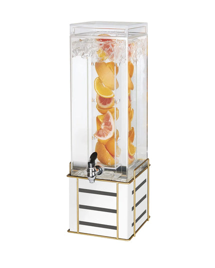 Bình Đựng Thức Uống Cal-Mil 22090-3INF-15 11.4 lít Ngăn Ngâm Hương Liệu - Bình Acrylic, Đế Thép Trắng