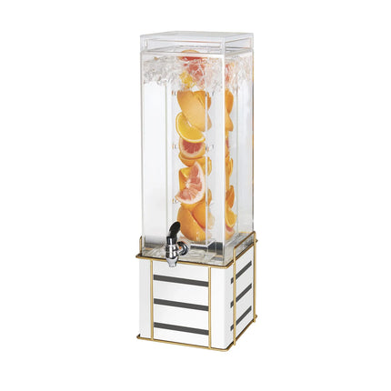 Bình Đựng Thức Uống Cal-Mil 22090-3INF-15 11.4 lít Ngăn Ngâm Hương Liệu - Bình Acrylic, Đế Thép Trắng