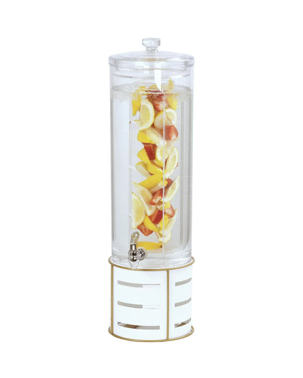 Bình Đựng Thức Uống Cal-Mil 22631-3INF-15 11.4 lít Ngăn Ngâm Hương Liệu - Bình Acrylic, Đế Kim Loại Trắng
