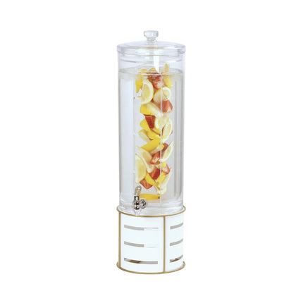 Bình Đựng Thức Uống Cal-Mil 22631-3INF-15 11.4 lít Ngăn Ngâm Hương Liệu - Bình Acrylic, Đế Kim Loại Trắng