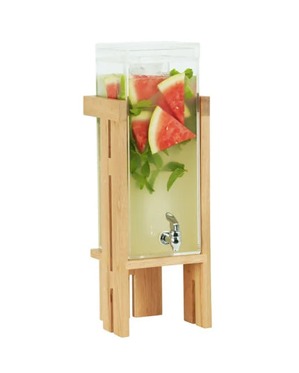 Bình Đựng Thức Uống Cal-Mil 23141-3-21 11.4 lít Ống Đá Làm Lạnh - Bình Acrylic, Đế Gỗ Sồi