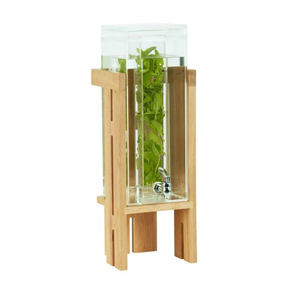 Bình Đựng Thức Uống Cal-Mil 23141-3INF-21 11.4 lít Ngăn Trái Cây - Bình Acrylic, Đế Gỗ Sồi