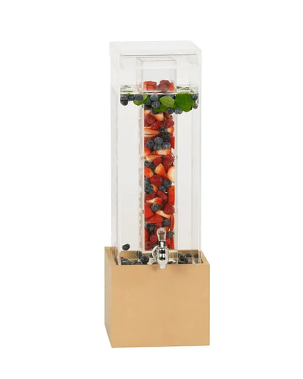 Bình Đựng Thức Uống Cal-Mil 23440-3INF-122 11.4 lít Ngăn Trái Cây - Bình Acrylic, Đế Nâu
