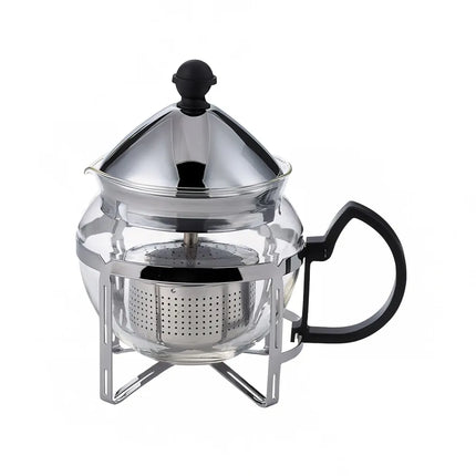 Bình Pha Trà Service Ideas T600CC 0.6 l Tách Trà Có Bình Thủy Tinh, Khung Kim Loại, Bề Mặt Chrome