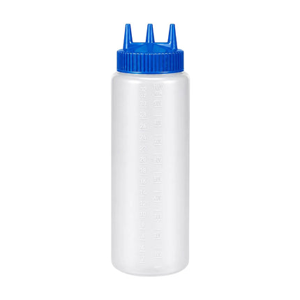 Bình Squeeze Vollrath 3332-1344 Miệng Rộng 946 ml - Nắp Xanh, Thân Trong
