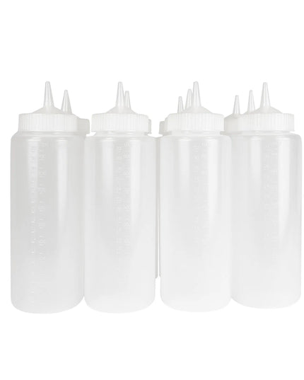 Bình Squeeze Vollrath 4932-13 946 ml Miệng Rộng Trong Suốt Nắp Trong