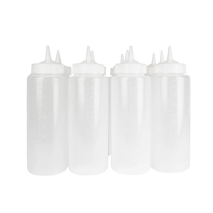 Bình Squeeze Vollrath 4932-13 946 ml Miệng Rộng Trong Suốt Nắp Trong