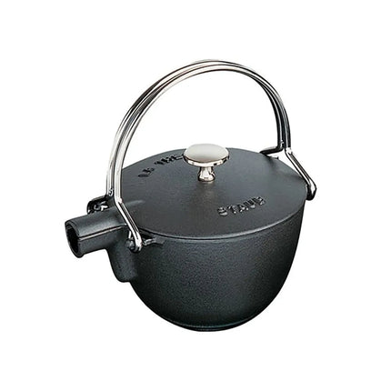 Bình Trà Tròn Staub 1004030 Gang Tráng Men Bề Mặt Nhám Đen 946 ml