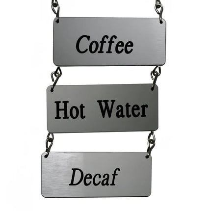 Bộ Bảng Hiệu Treo ID-Chain Đa Dạng Service Ideas Gồm Bảng COFFEE, DECAF & HOT WATER (IDVAR)