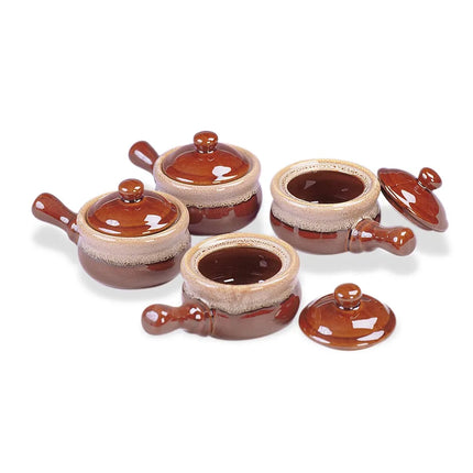 Bộ Bát Súp Hành Gốm Kèm Nắp Browne 744047 473 ml Màu Nâu