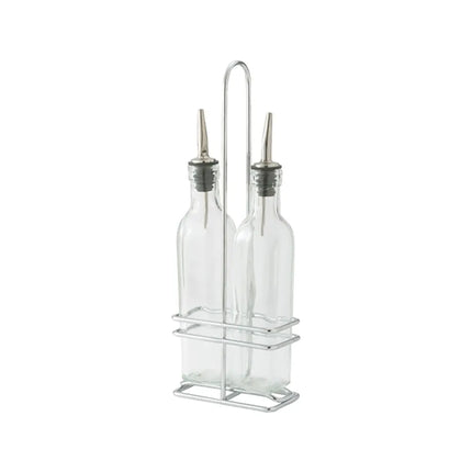 Bộ Bình Đựng Dầu Giấm Winco GOB-8S 237 ml Kệ Chrome Vòi Rót Kim Loại - Thủy Tinh, Trong Suốt