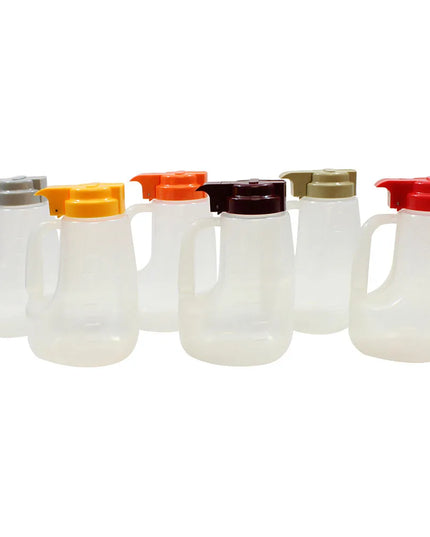 Bộ Bình Đựng Siro Chống Nhỏ Giọt Tablecraft PP48A Option™ Tròn 1.4 l (6 Màu) - Nhựa Polypropylene, Trong Suốt