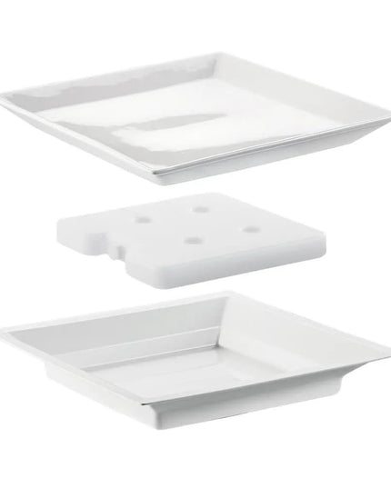 Bộ Đĩa Giữ Lạnh Cal-Mil 3063 27.9 cm, Sứ Trắng, Kèm Túi Làm Lạnh