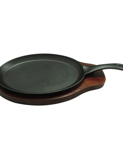 Bộ Dụng Cụ Phục Vụ Fajita Winco FS-2 Chảo Gang Đế Gỗ
