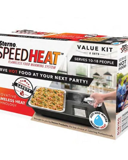 Bộ Hệ Thống Giữ Ấm Thức Ăn Không Lửa Sterno SpeedHeat™ Cho (4) Khay Giấy Bạc Nửa Cỡ 70343