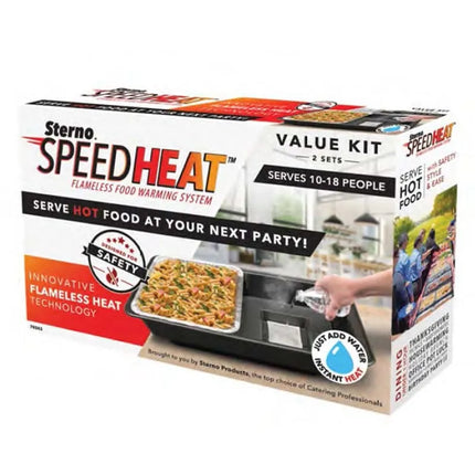 Bộ Hệ Thống Giữ Ấm Thức Ăn Không Lửa Sterno SpeedHeat™ Cho (4) Khay Giấy Bạc Nửa Cỡ 70343