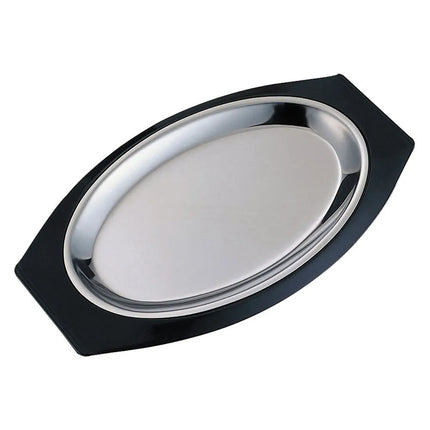 Bộ Khay Oval Hoàn Chỉnh Service Ideas RO117BLC, Tay Cầm Oval, Lót Thép Không Gỉ, Đen