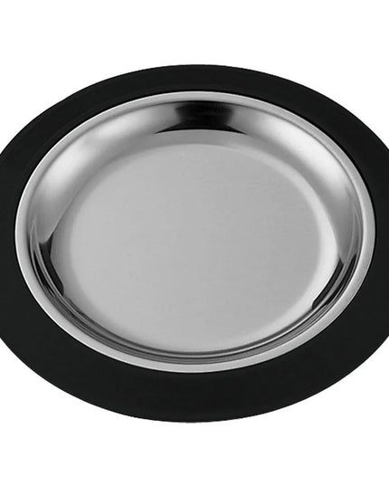 Bộ Khay Tròn Hoàn Chỉnh Service Ideas RT7BLC 17.8 cm, Lót Thép Không Gỉ, Vành Dốc, Đen