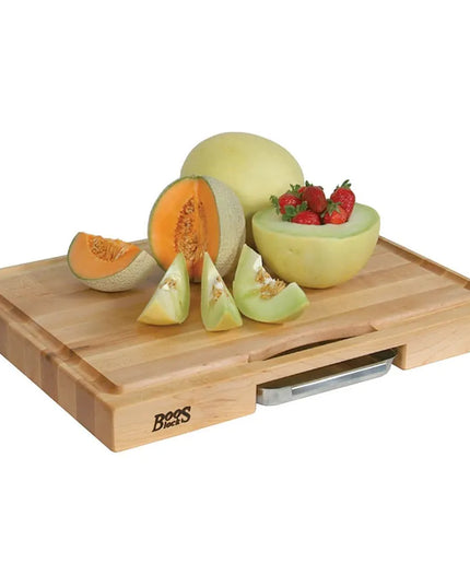 Bộ Quà Tặng John Boos PM2418225-P Với Thớt 61x45.7x5.7 cm, Khay & Rãnh Hứng Nước, Màu Kem