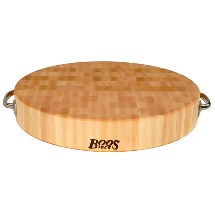 Bộ Quà Tặng Thớt Gỗ Phong Cứng John Boos CCB183-R-H 45.7 x 45.7 x 7.6 cm, Tay Cầm Inox