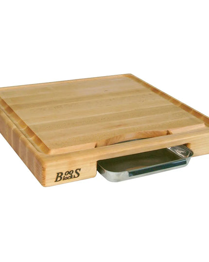 Bộ Quà Tặng Thớt Gỗ Phong John Boos PM18180225-P 45.7 x 45.7 x 5.7 cm, Kèm Chảo