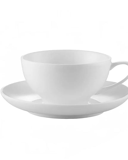 Bộ Tách & Đĩa Lót English CAC ENG-1 237 ml Sứ Trắng Ngà