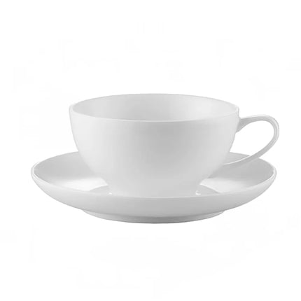 Bộ Tách & Đĩa Lót English CAC ENG-1 237 ml Sứ Trắng Ngà