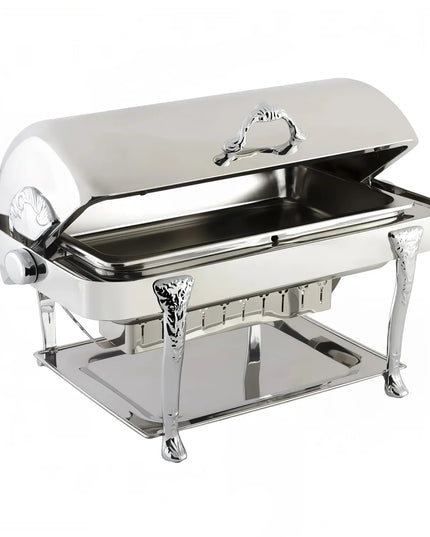 Bon Chef 17040CH Full Size Chafer w/ Roll-top Lid & Chafing Fuel Heat